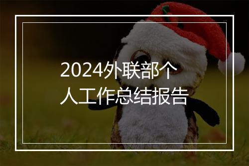 2024外联部个人工作总结报告