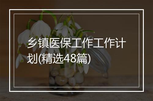 乡镇医保工作工作计划(精选48篇)