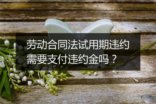 劳动合同法试用期违约需要支付违约金吗？