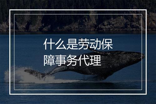 什么是劳动保障事务代理