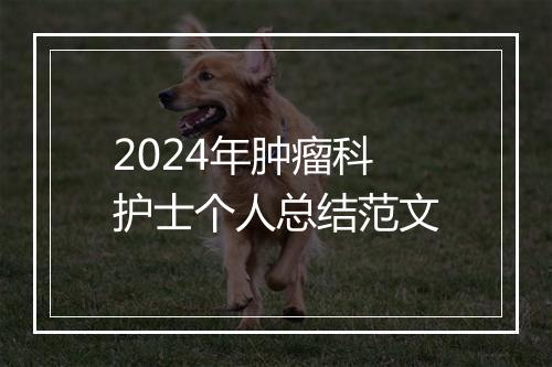 2024年肿瘤科护士个人总结范文