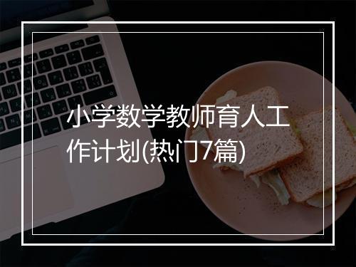 小学数学教师育人工作计划(热门7篇)