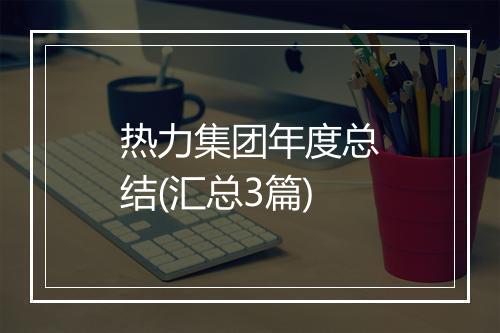 热力集团年度总结(汇总3篇)