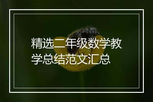 精选二年级数学教学总结范文汇总