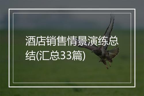 酒店销售情景演练总结(汇总33篇)
