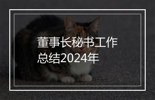 董事长秘书工作总结2024年