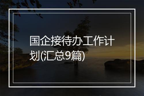 国企接待办工作计划(汇总9篇)