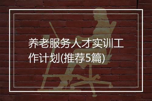 养老服务人才实训工作计划(推荐5篇)