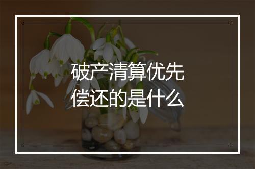 破产清算优先偿还的是什么