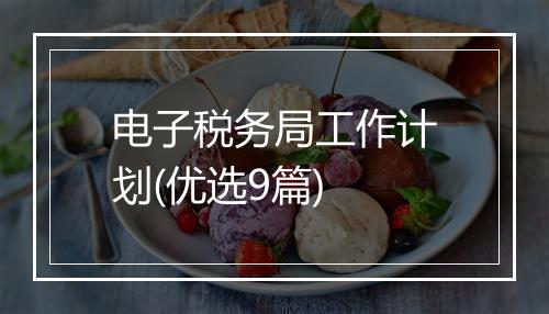 电子税务局工作计划(优选9篇)