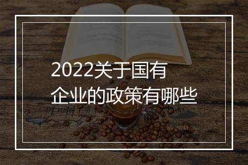2022关于国有企业的政策有哪些