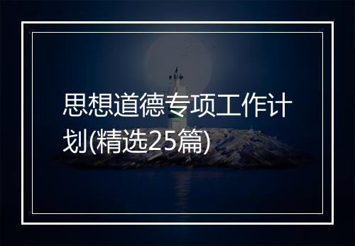 思想道德专项工作计划(精选25篇)