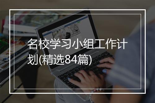 名校学习小组工作计划(精选84篇)