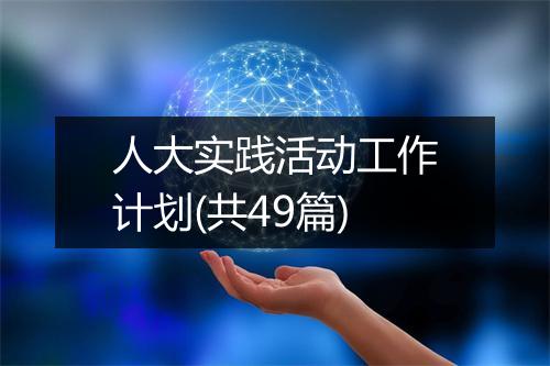 人大实践活动工作计划(共49篇)