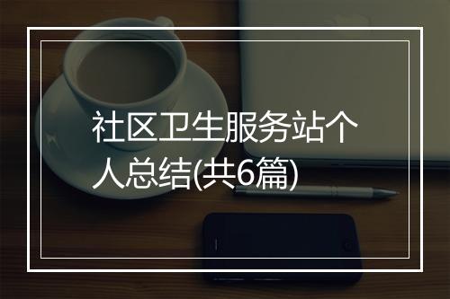 社区卫生服务站个人总结(共6篇)