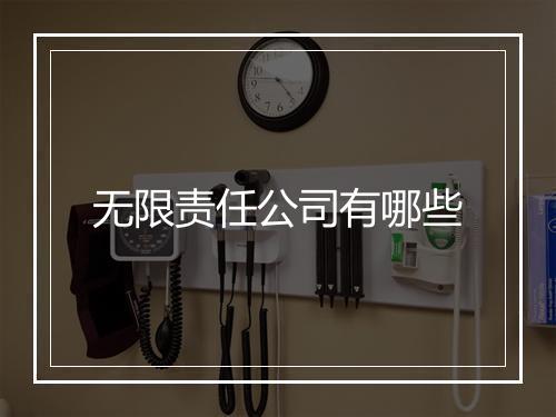 无限责任公司有哪些