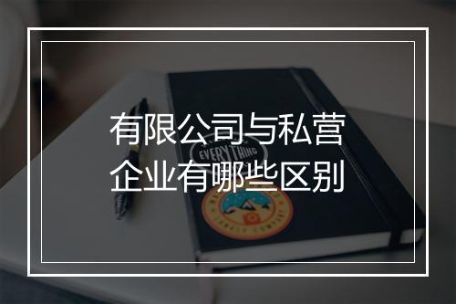 有限公司与私营企业有哪些区别