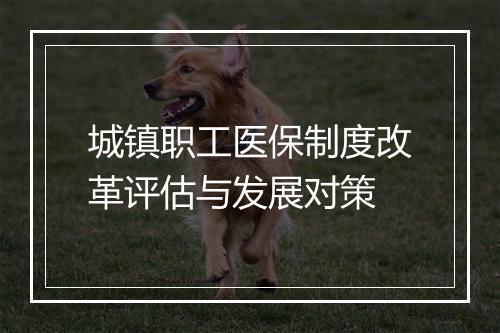 城镇职工医保制度改革评估与发展对策