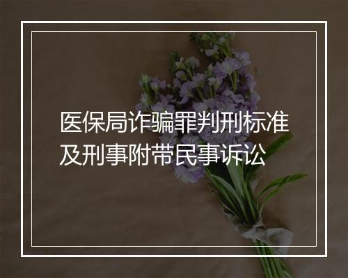 医保局诈骗罪判刑标准及刑事附带民事诉讼