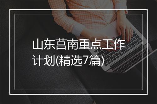 山东莒南重点工作计划(精选7篇)