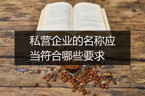 私营企业的名称应当符合哪些要求