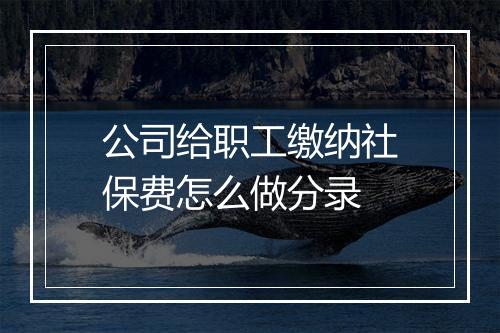 公司给职工缴纳社保费怎么做分录