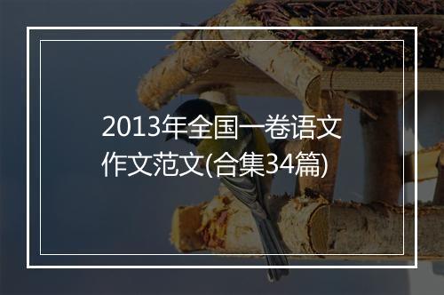 2013年全国一卷语文作文范文(合集34篇)