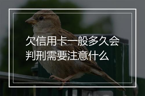 欠信用卡一般多久会判刑需要注意什么