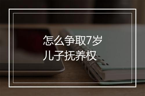怎么争取7岁儿子抚养权