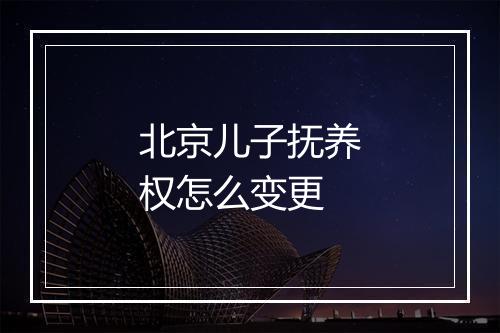 北京儿子抚养权怎么变更