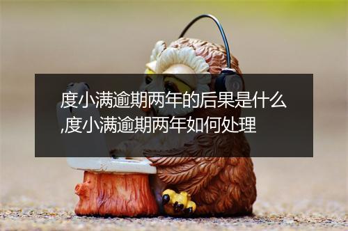 度小满逾期两年的后果是什么,度小满逾期两年如何处理