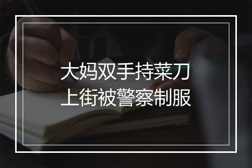 大妈双手持菜刀上街被警察制服