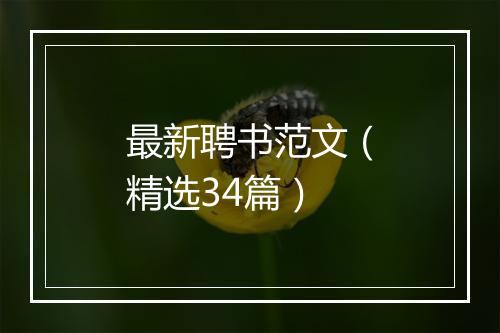 最新聘书范文（精选34篇）