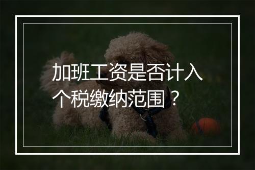 加班工资是否计入个税缴纳范围？