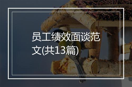 员工绩效面谈范文(共13篇)