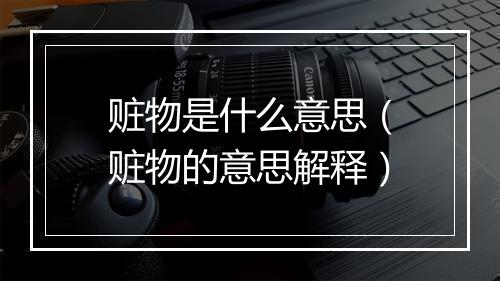 赃物是什么意思（赃物的意思解释）