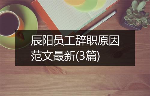 辰阳员工辞职原因范文最新(3篇)