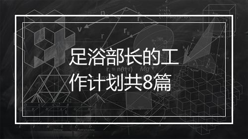 足浴部长的工作计划共8篇