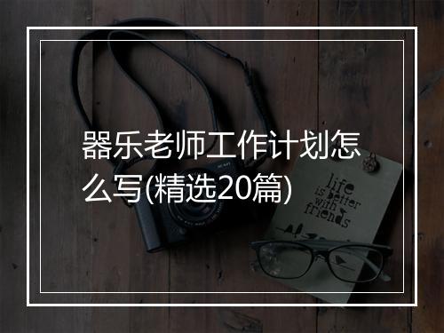 器乐老师工作计划怎么写(精选20篇)