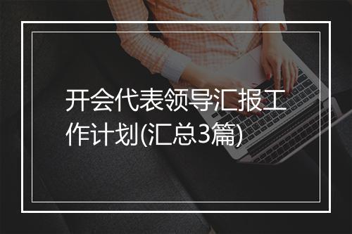 开会代表领导汇报工作计划(汇总3篇)