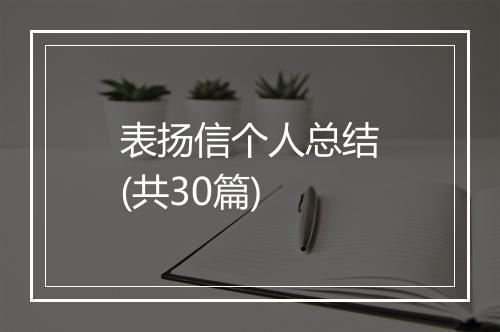 表扬信个人总结(共30篇)