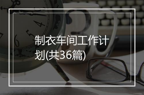 制衣车间工作计划(共36篇)