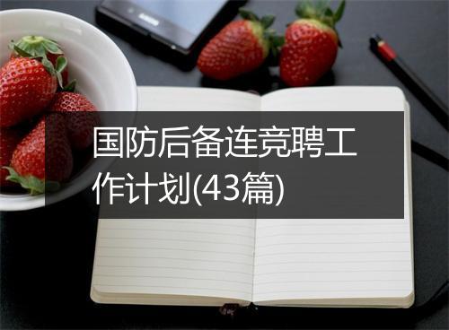 国防后备连竞聘工作计划(43篇)