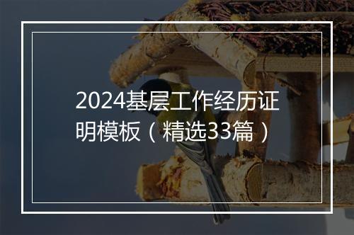 2024基层工作经历证明模板（精选33篇）