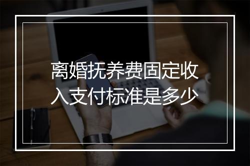 离婚抚养费固定收入支付标准是多少