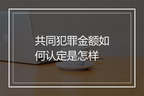 共同犯罪金额如何认定是怎样
