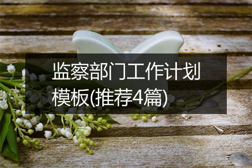 监察部门工作计划模板(推荐4篇)