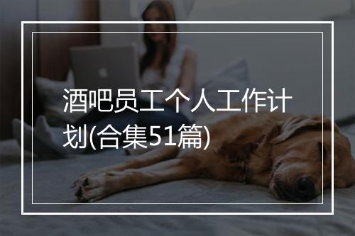 酒吧员工个人工作计划(合集51篇)