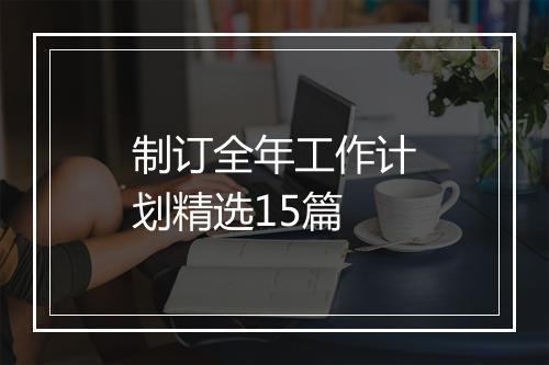 制订全年工作计划精选15篇