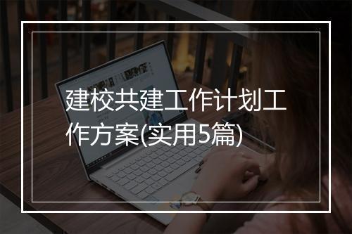 建校共建工作计划工作方案(实用5篇)